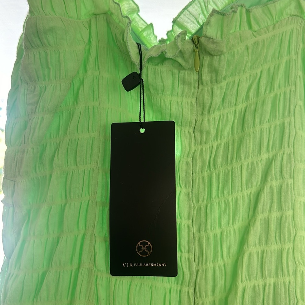 Solid Lora Mini Dress - Lime - Vix - image 6